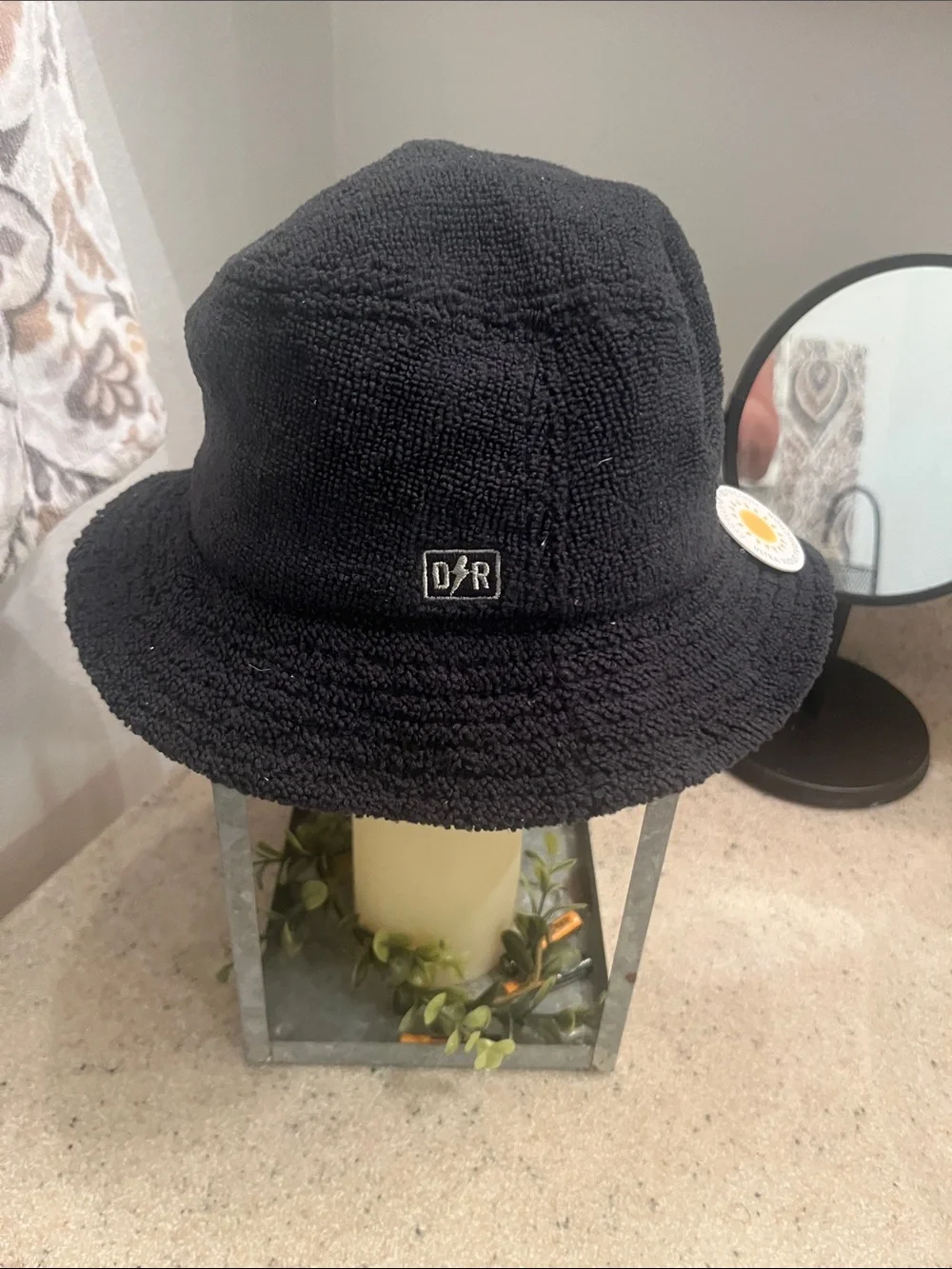 Kids Black Terry Bucket Hat with Embroidered Patch